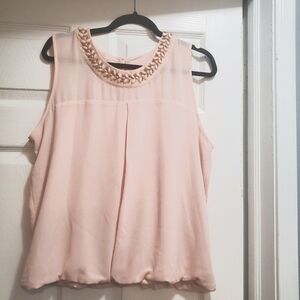 NY Collection light pink jeweled top